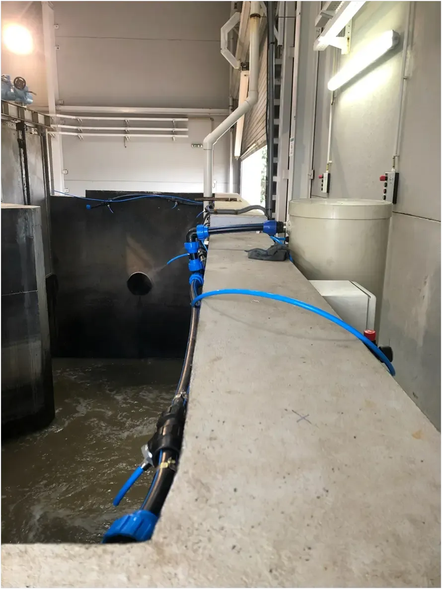 Tanque de homogeneización con sistema Microtec Biothys instalado