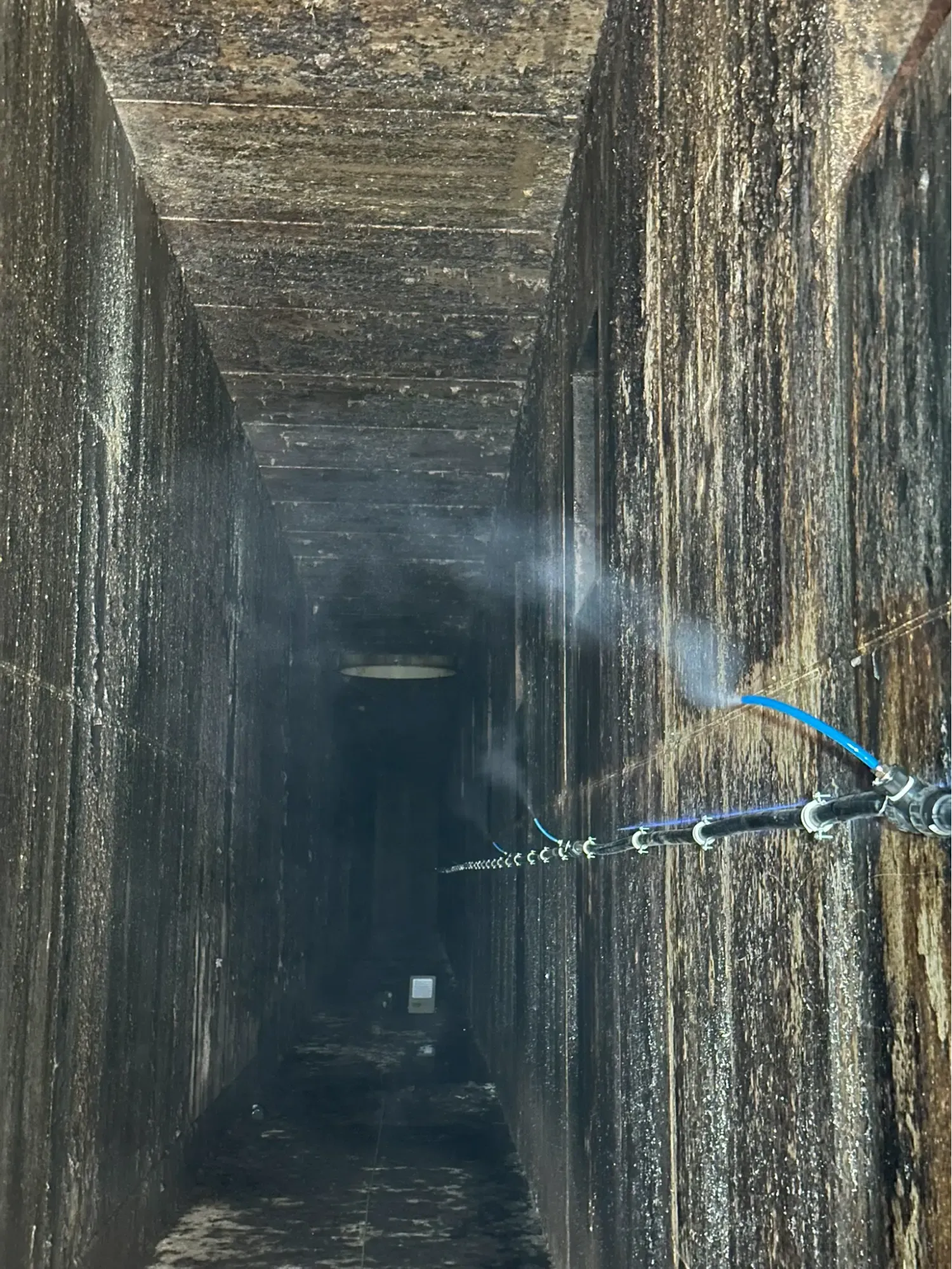 Tratamiento Microtec con vapor seco en la camara de salida de un biofiltro