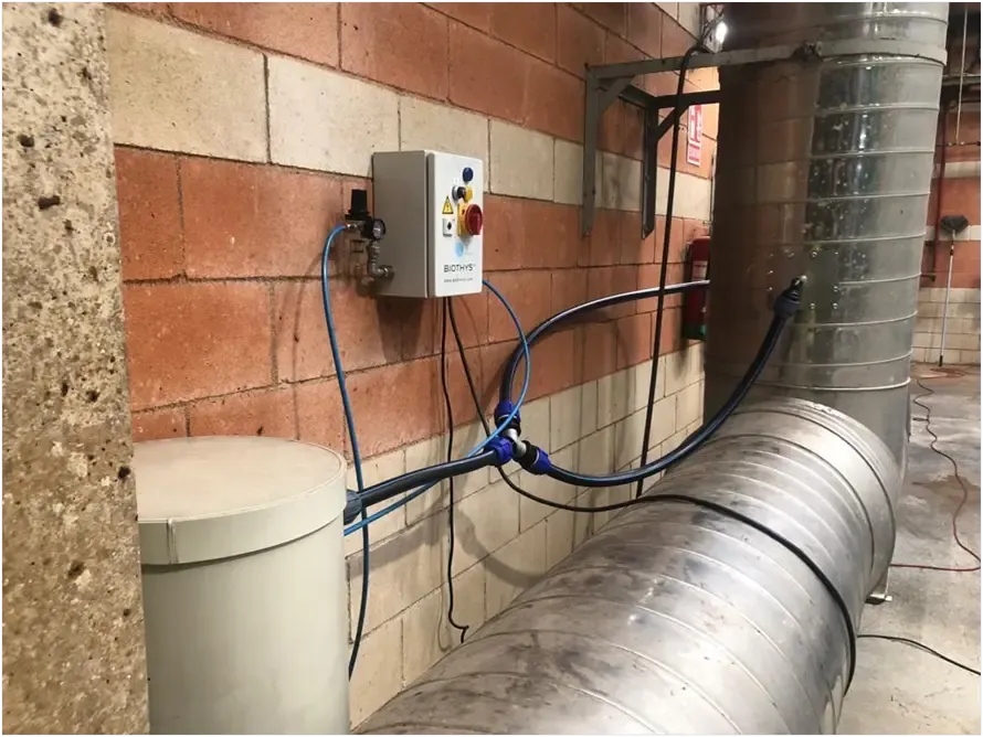 Control de olor en chimenea industrial